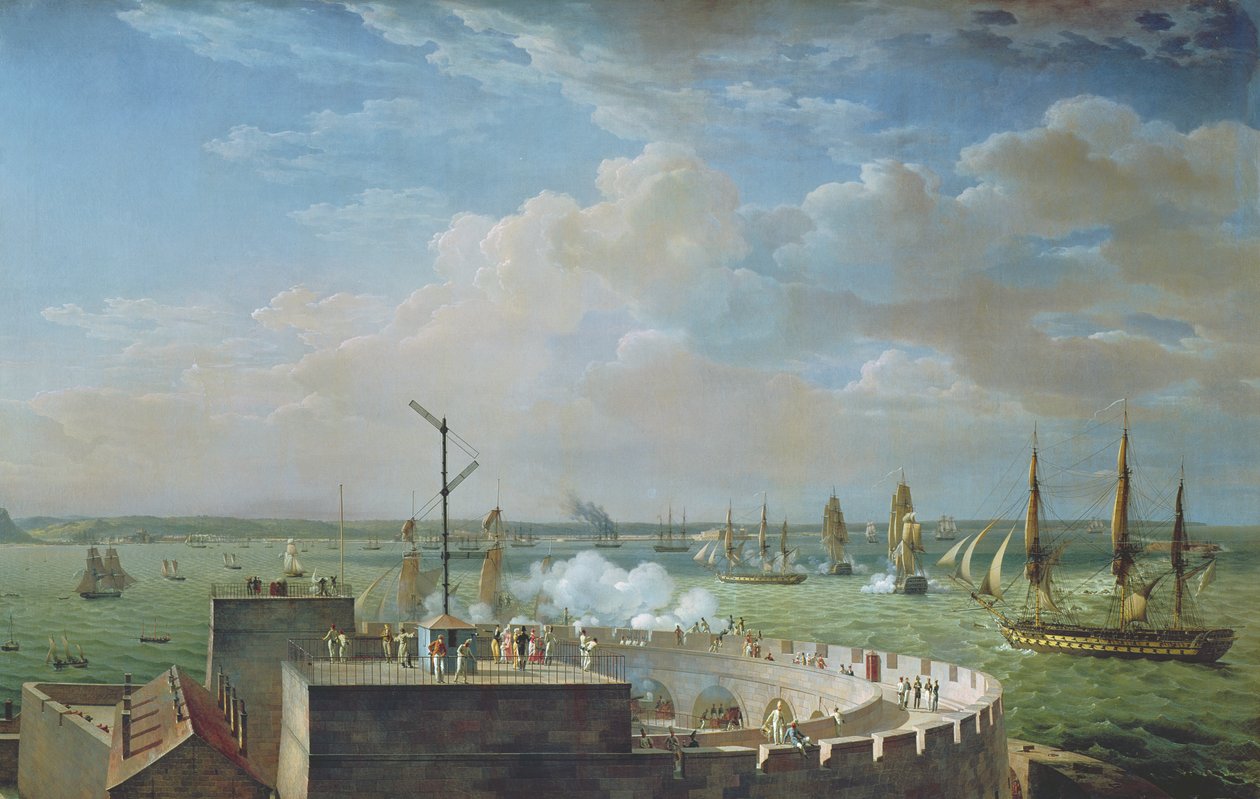 Cherbourg Havn, 1822 af Louis Philippe Crepin