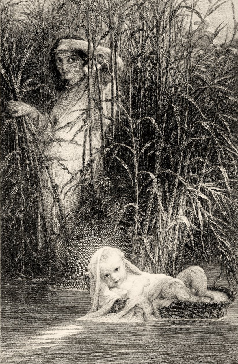 Moses opdagede på Nilen af Louis Pierre Henriquel Dupont