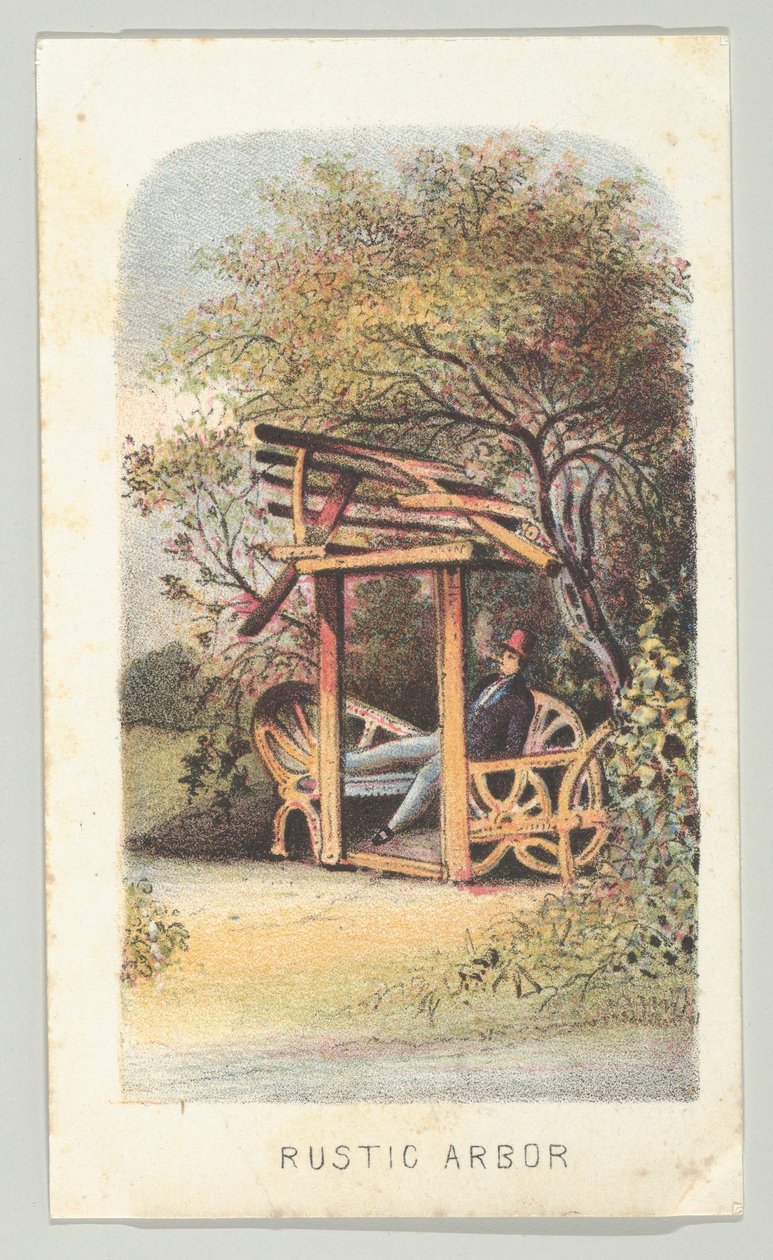 Rustic Arbor, fra serien, Views in Central Park, New York, del 2, 1864. af Louis Prang