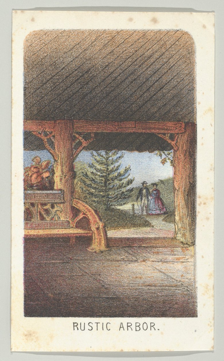 Rustic Arbor, fra serien, Views in Central Park, New York, del 3, 1864. af Louis Prang