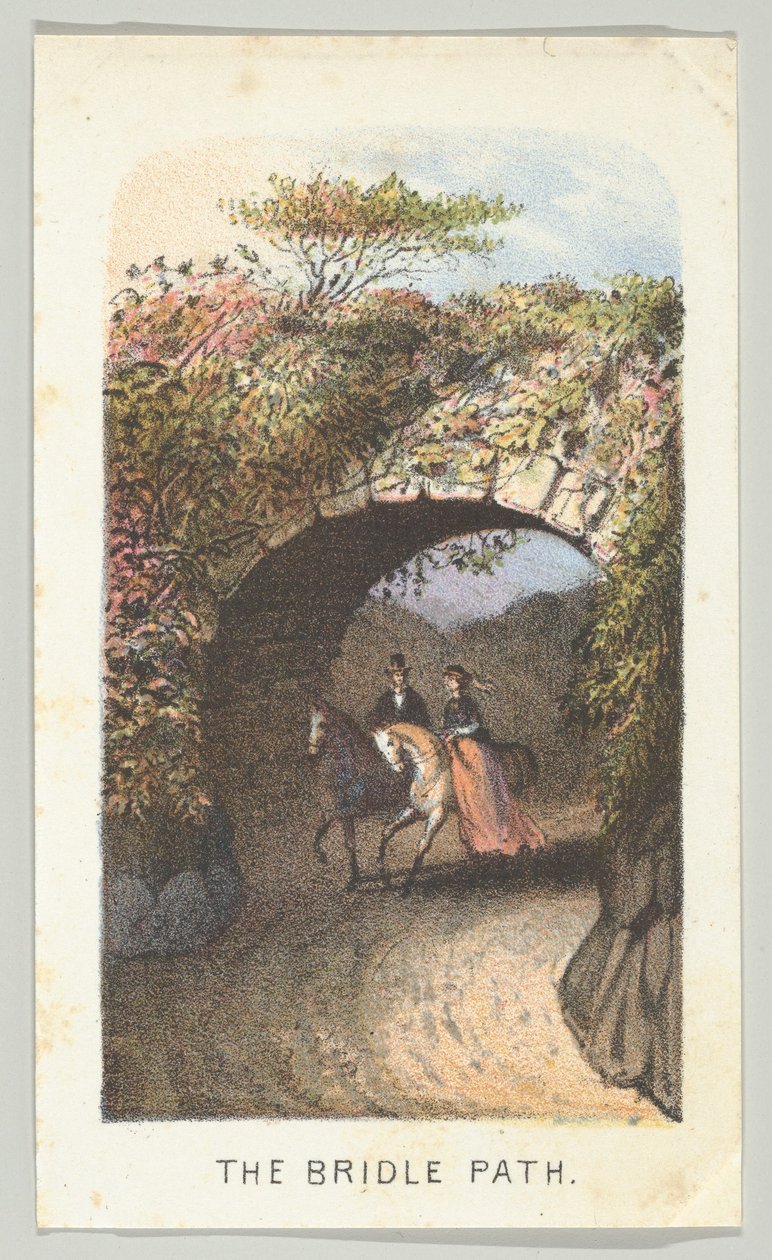 The Bridle Path, fra serien, Views in Central Park, New York, del 2, 1864. af Louis Prang