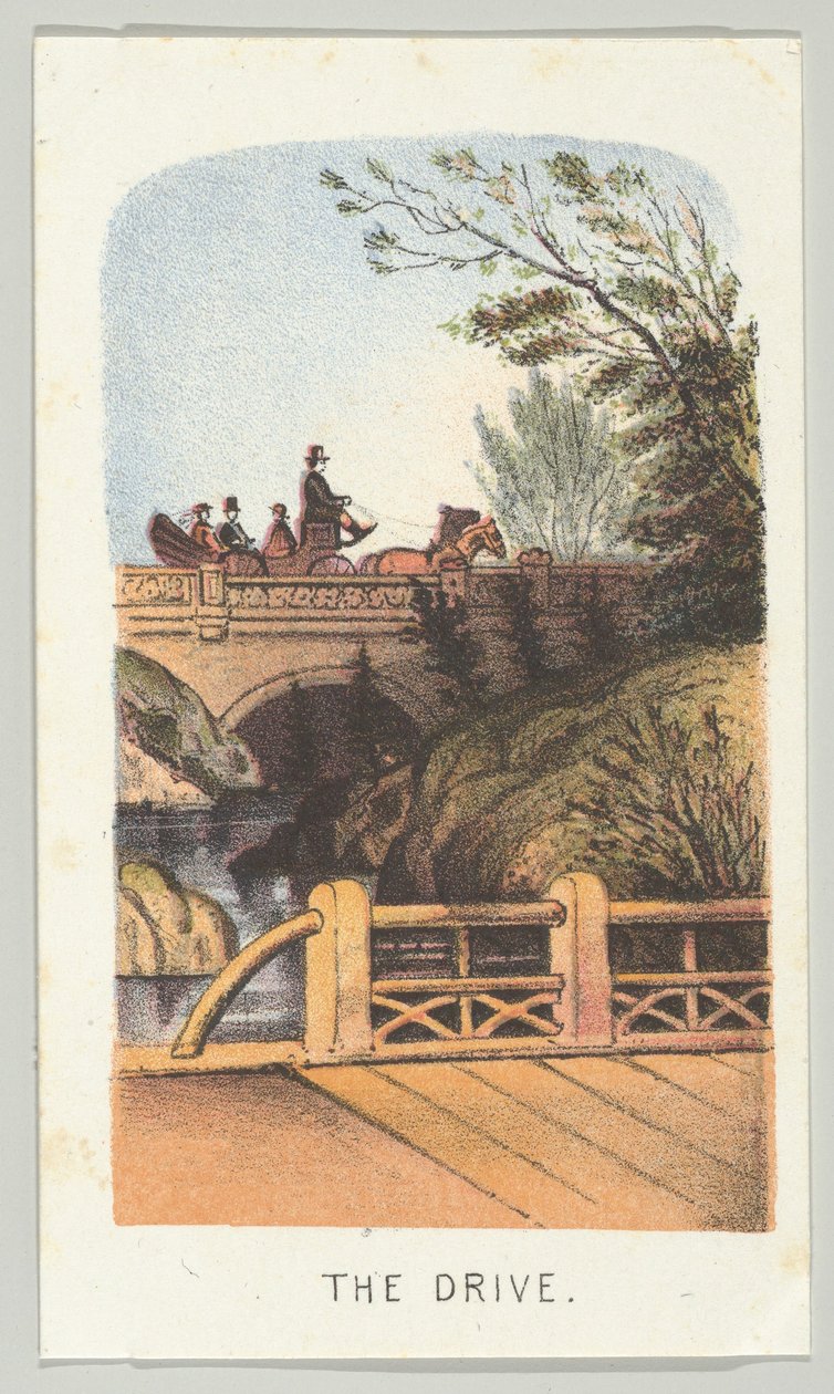 The Drive, fra serien, Views in Central Park, New York, del 2, 1864. af Louis Prang