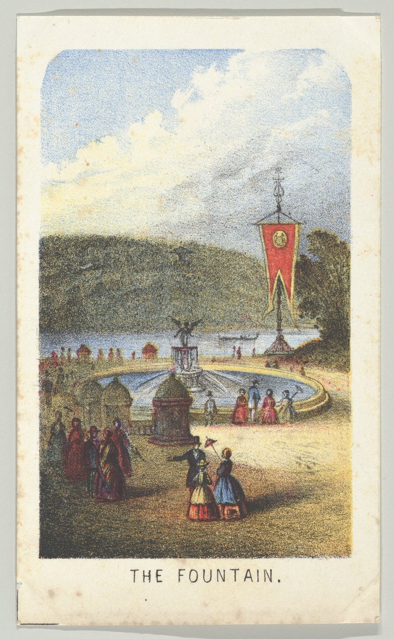 The Fountain, fra serien, Views in Central Park, New York, del 3, 1864. af Louis Prang