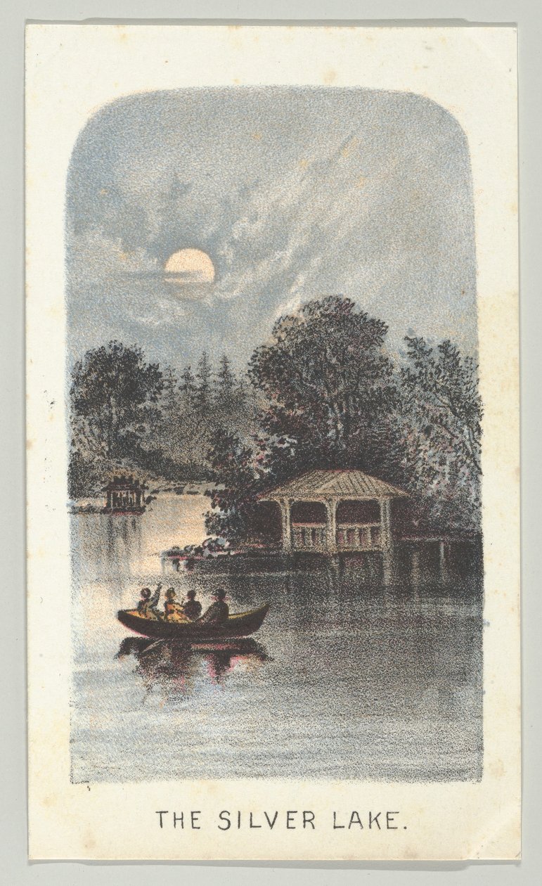The Silver Lake, fra serien, Views in Central Park, New York, del 2, 1864. af Louis Prang