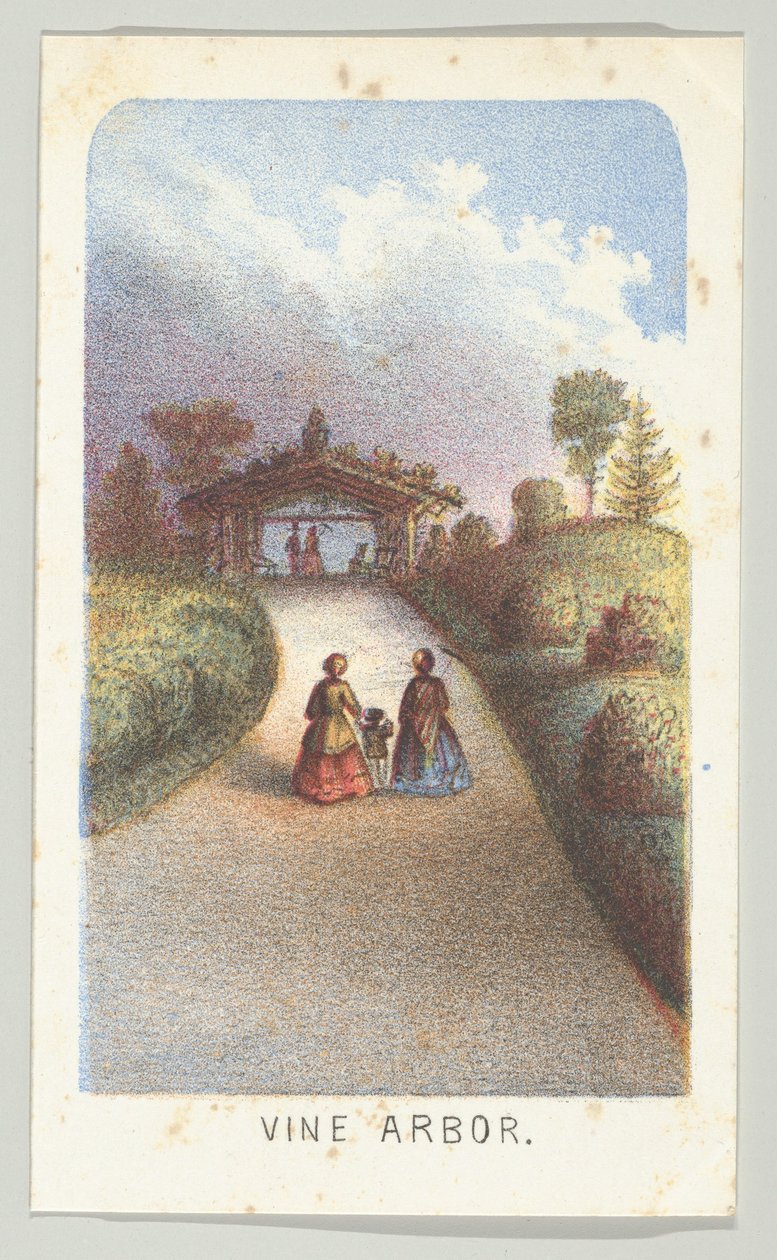 Vine Arbor, fra serien, Views in Central Park, New York, del 3, 1864. af Louis Prang