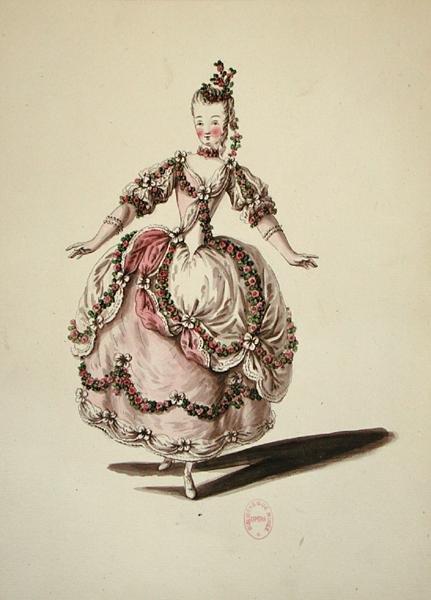 Hyrdekostume til ballet (akvarel på papir) af Louis Rene Boquet
