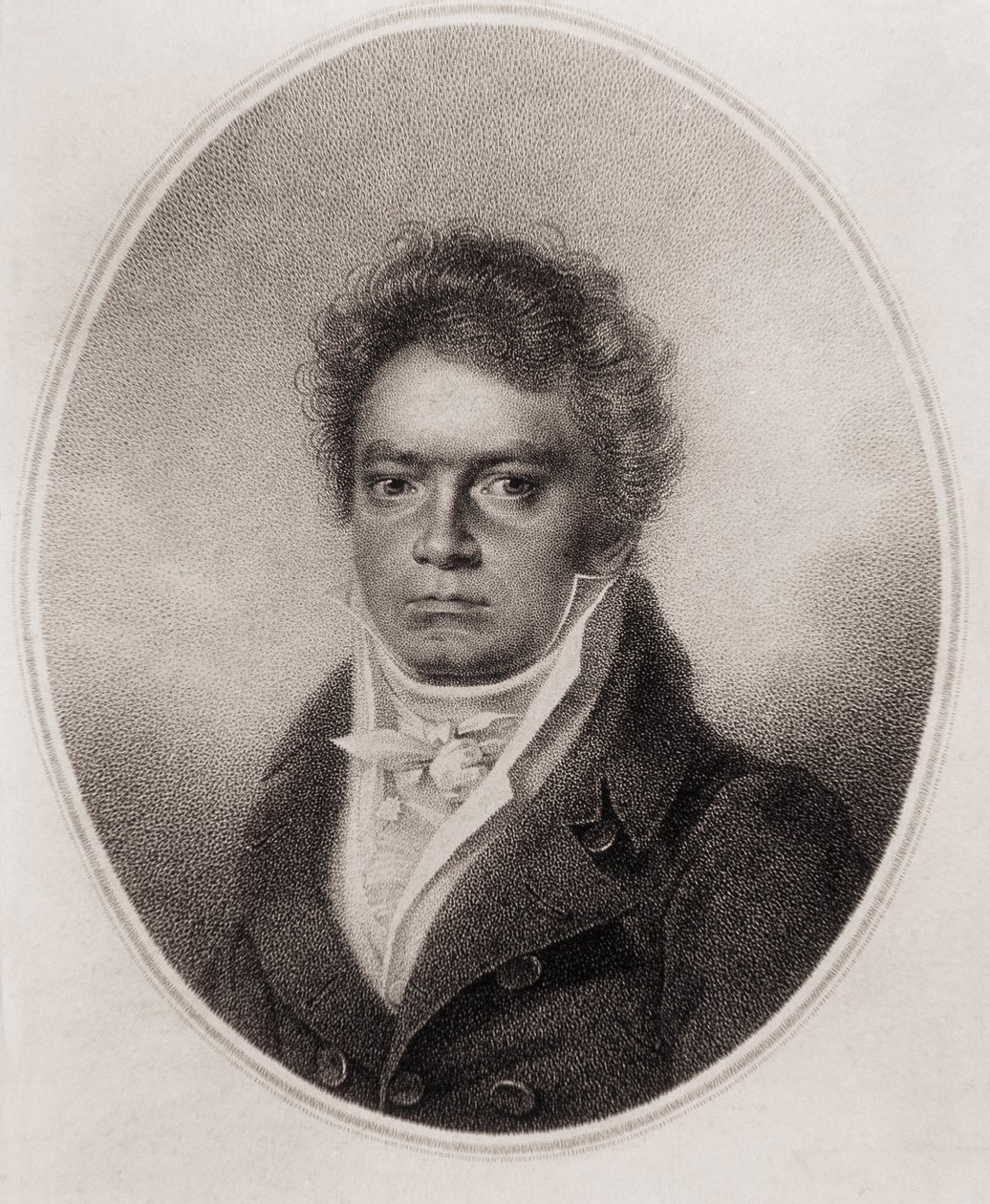 Beethoven, Ludwig, van. Tysk komponist (gravering) af Louis Rene Letronne