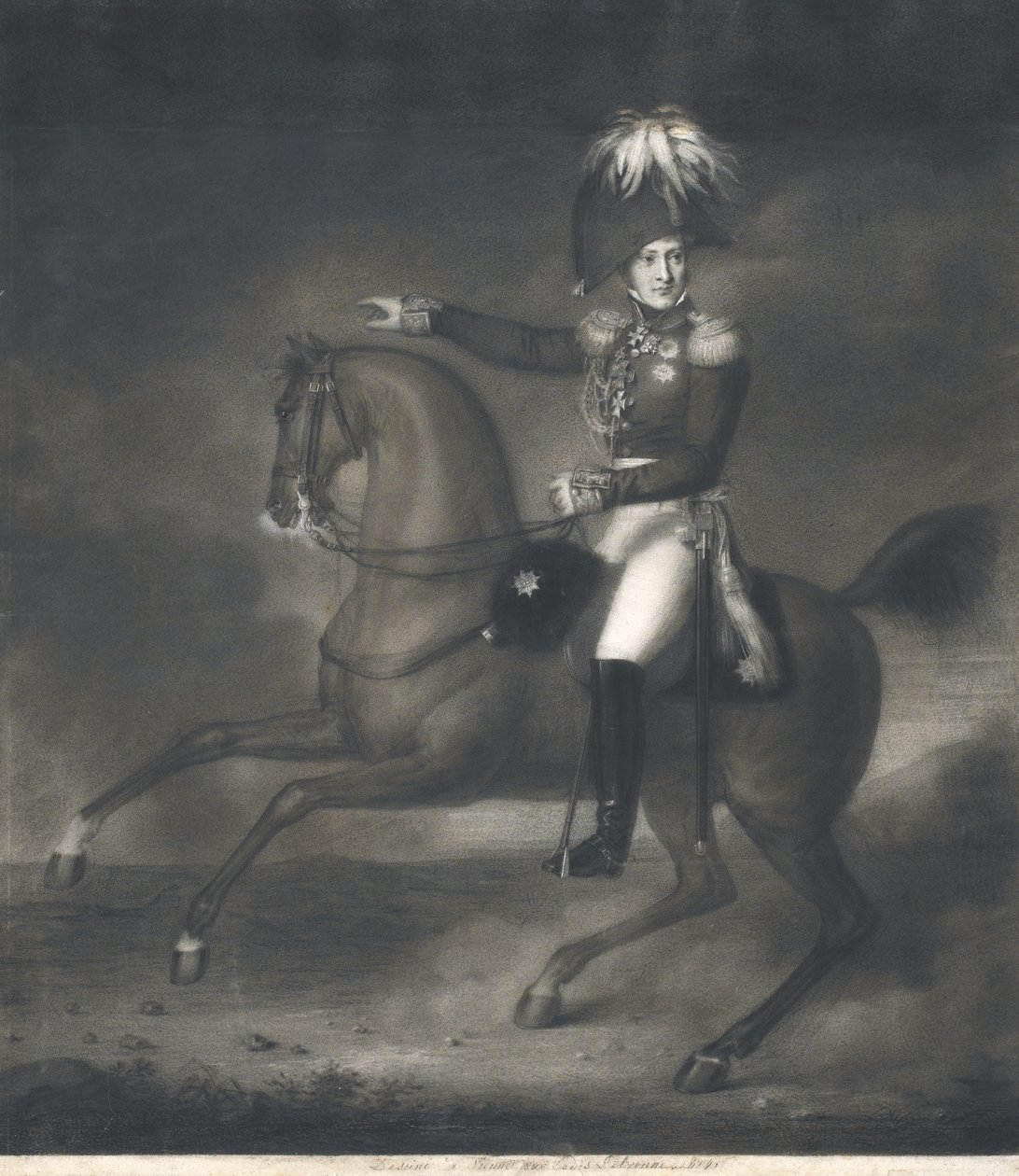 Portræt af grev Alexander Ivanovich Chernyshov 1786-1857 af Louis Rene Letronne