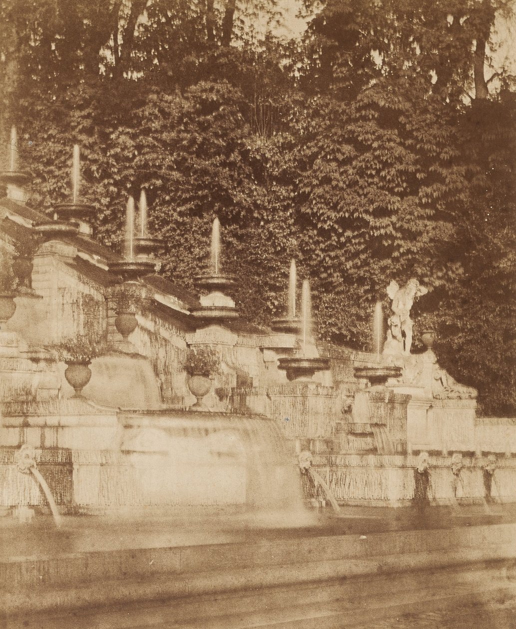 Cascade ved Chateau de St. Cloud af Louis Rémy Robert