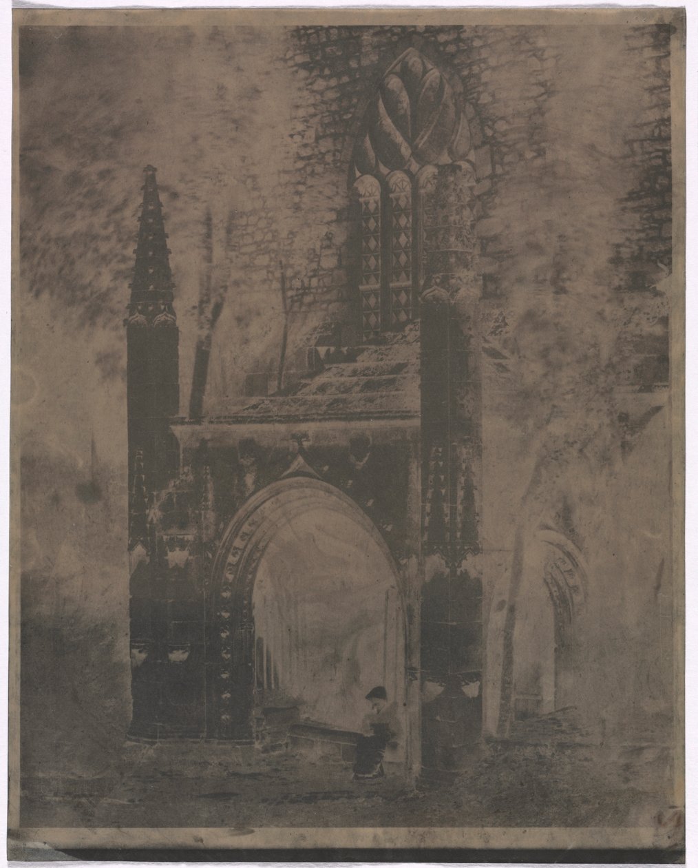 Fountain of Notre Dame ved Saint-Brieuc, Bretagne, ca. 1853. af Louis Rémy Robert