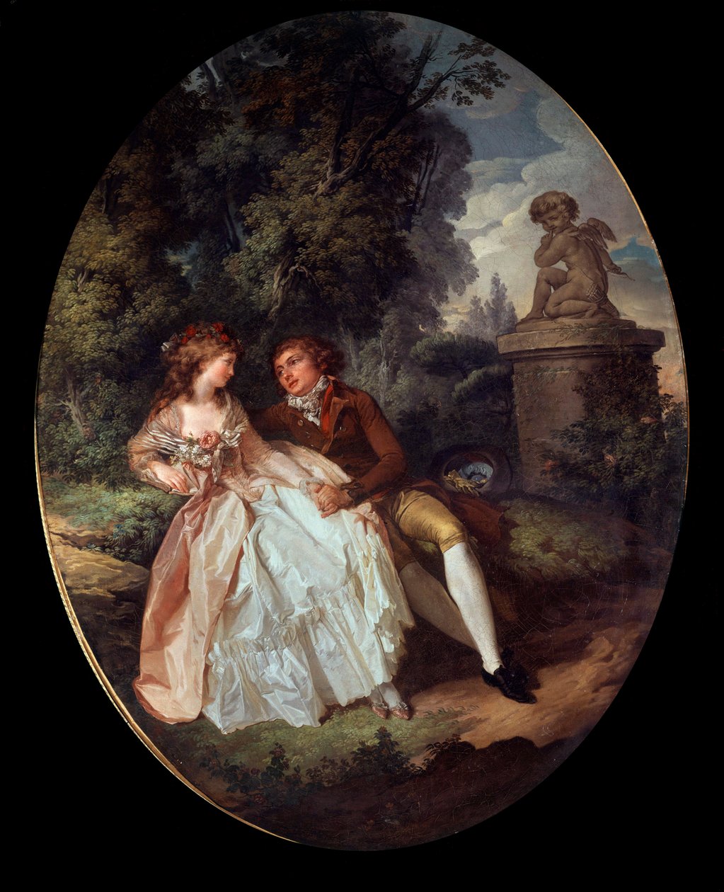 Galante Scene (med Amor) Maleri af Louis Trinquesse (1746-1800) Ture fra det 18. århundrede, Musee des Beaux Arts af Louis Rolland Trinquesse