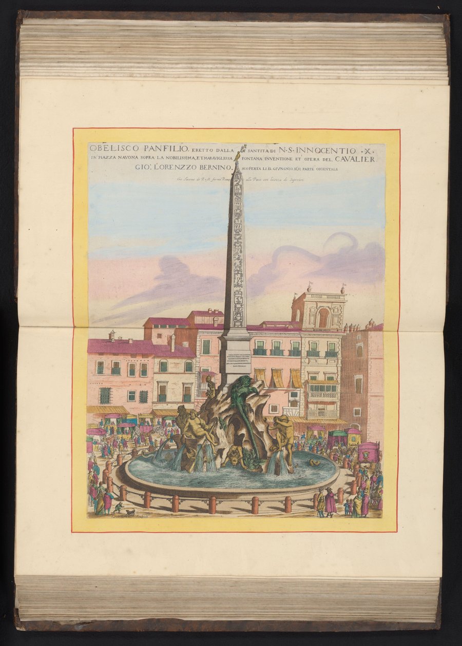 Vierstromenfontein i Rom Panfilio obelisk, opført af N. S. Innocentio X