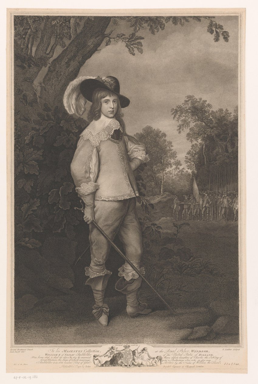 Portret af Willem II fra Oranje (...) William II af Nassau Stadtholder af Hollands Forenede Stater (titel på objektet) af Louis Sailliar