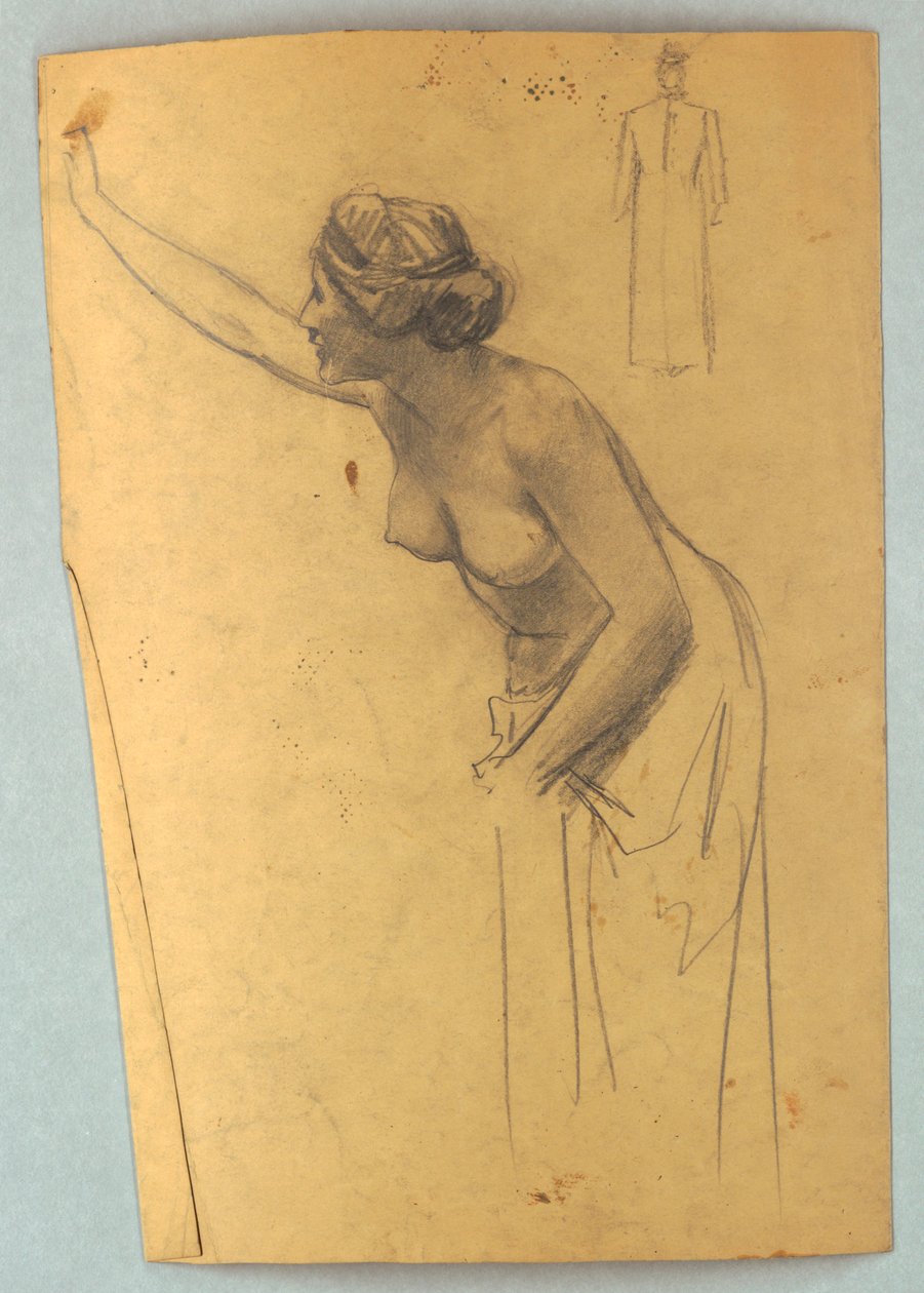 Studie af nøgen figur af Louis Schaettle
