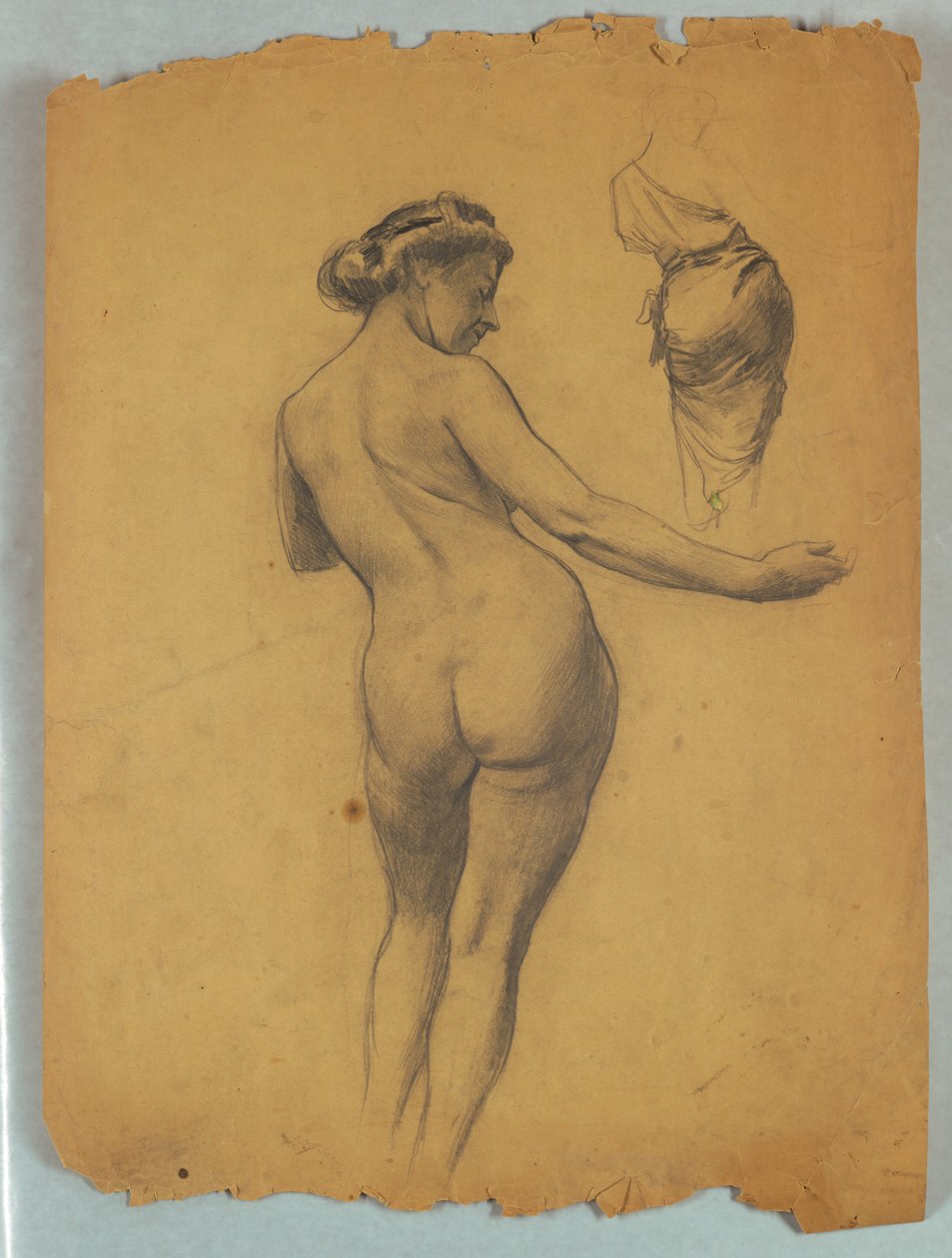 Studie af stående nøgen figur af Louis Schaettle