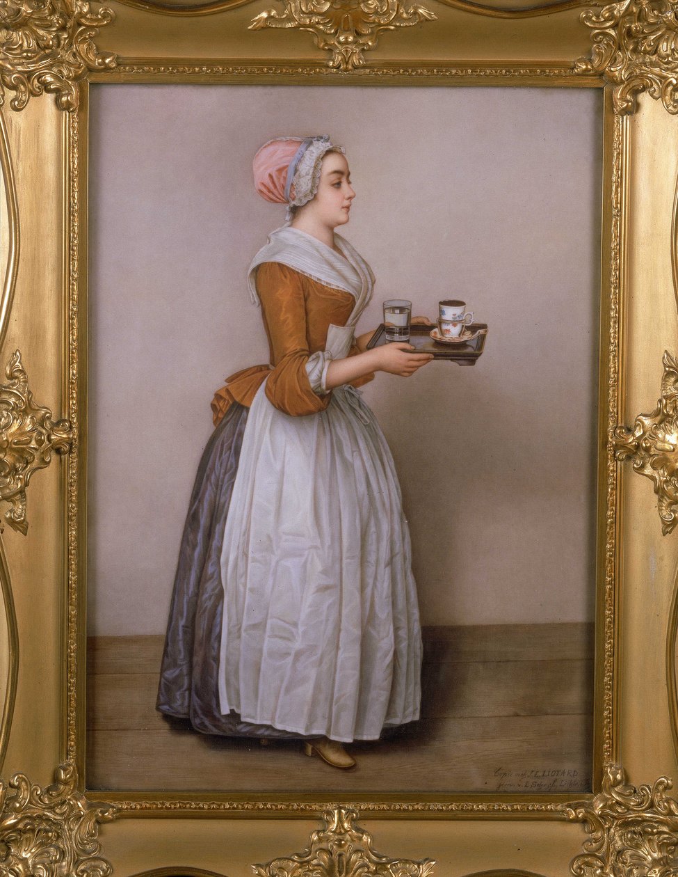 La cioccolata (varm chokolade), kopi efter originalen af Jean-Étienne Liotard (1702-89) af Louis Scherf