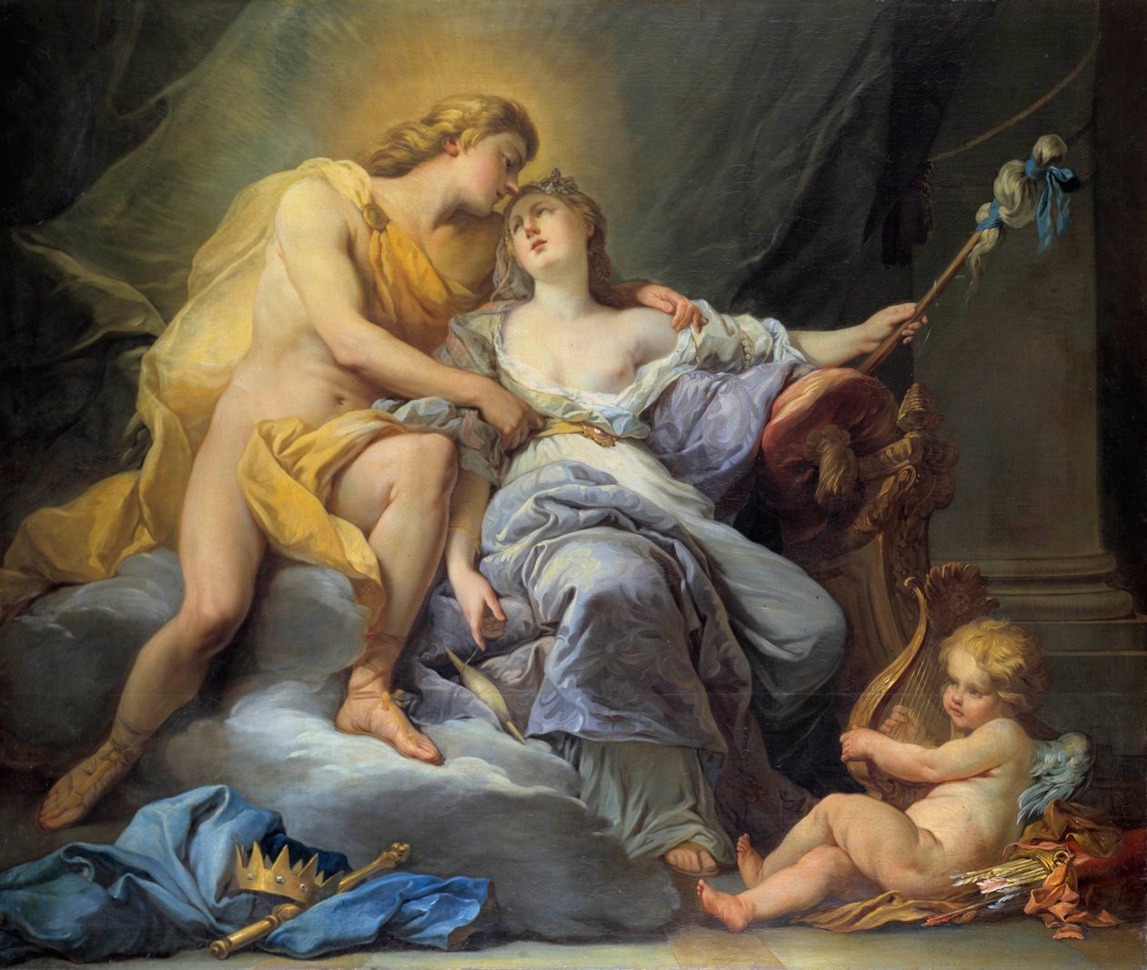 Apollo Strøgende Leucothoe-maleri af Antoine Boizot (1702-1782) 1737 Dim. 1,67 x 2 m. Rundvisninger, Museum of Fine Arts af Louis Simon Boizot