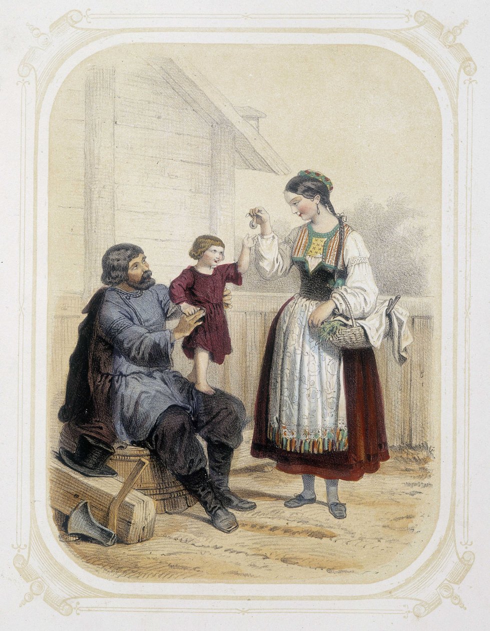 Familie i Rusland - i "" Album af den unge rejsende", illustreret af Louis Lassalle af Louis Simon Lassalle