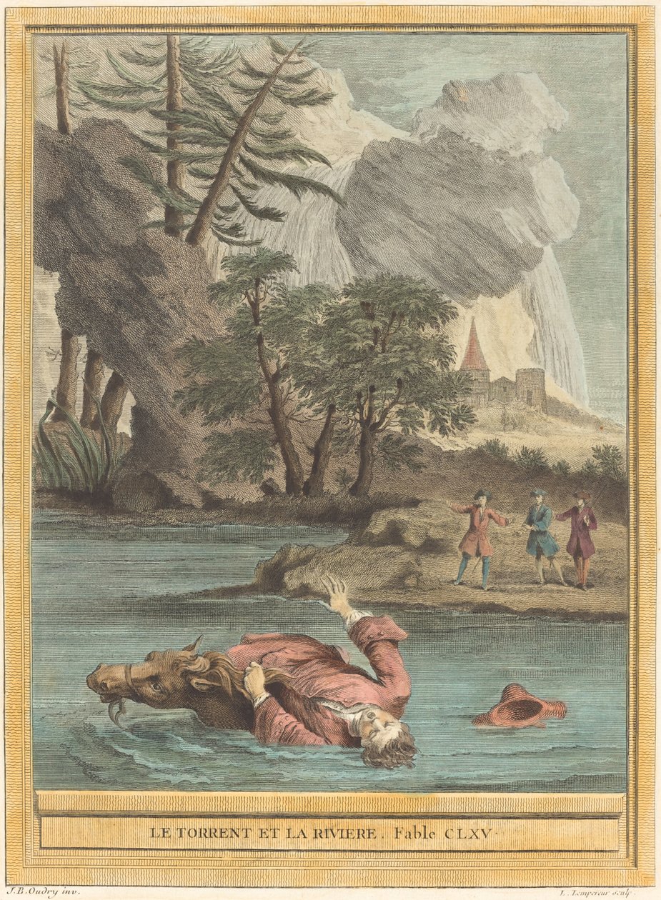 Le torrent et la riviere (Torrenten og floden) af Louis Simon Lempereur after Jean Baptiste Oudry