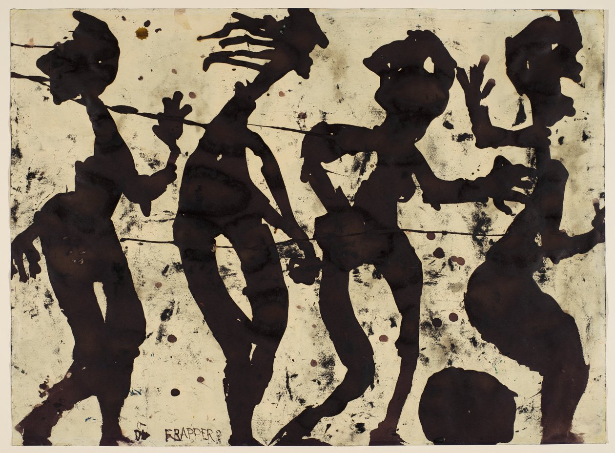 Brousse og Frapper, verso, ca. 1937-1942 (olie gouache og blæk på papir) af Louis Soutter