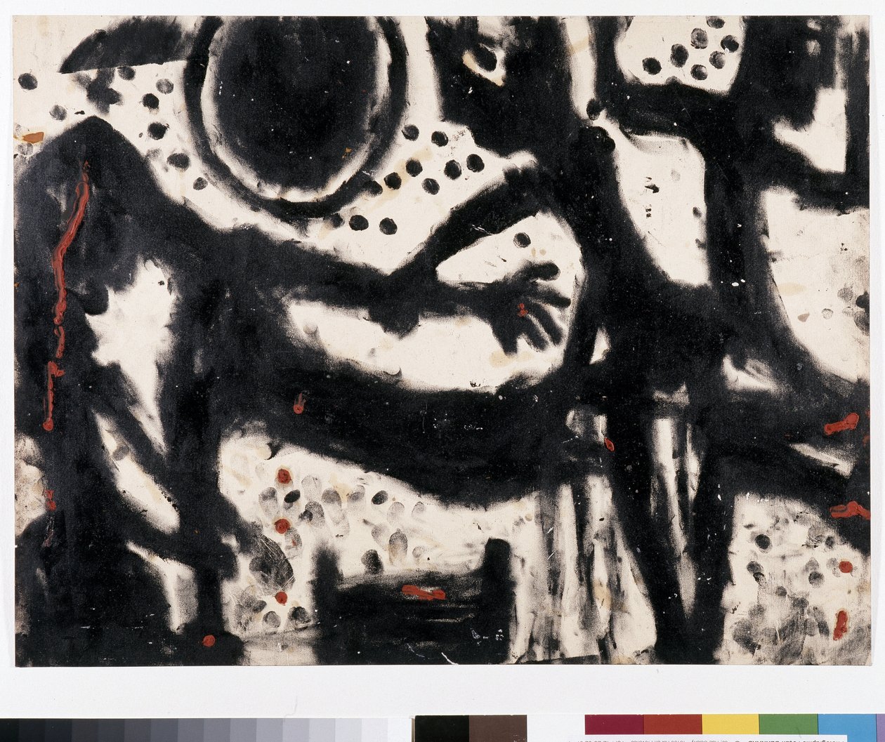 Det fatale blå mærke, 1939 (blæk og gouache på papir) af Louis Soutter