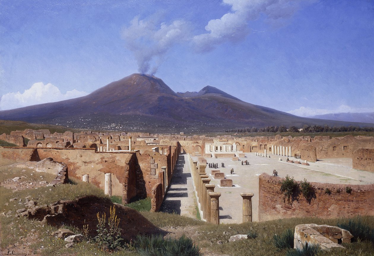 Vesuv fra Pompei, 1883 af Louis Spangenberg