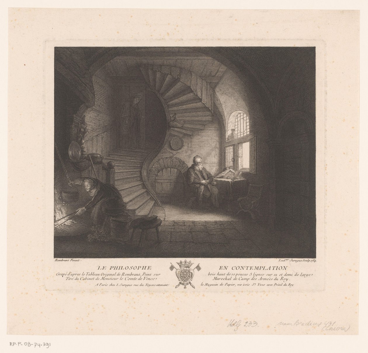 Kontemplativ filosof La philosophe en contemplation (titel på objekt) af Louis Surugue