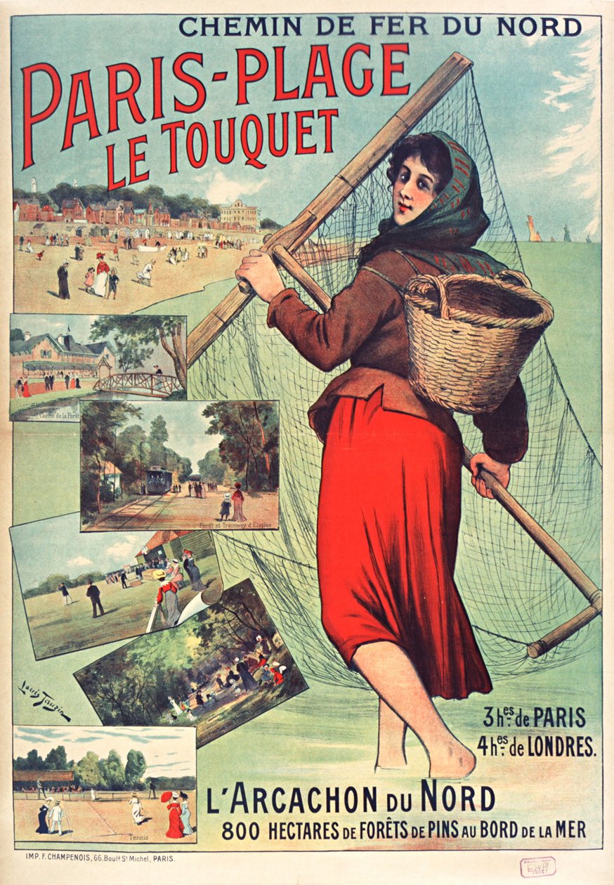 Le Touquet-Paris-Plage, ca. 1900-1910. af Louis Tauzin
