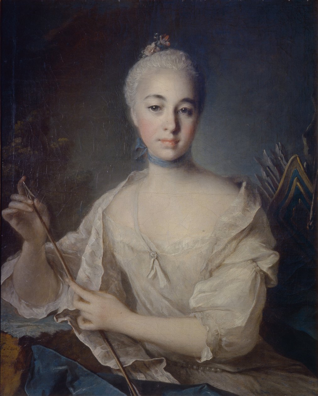 Portræt af grevinde Anna Vorontsova 1743-1769, ca 1758 af Louis Tocqué