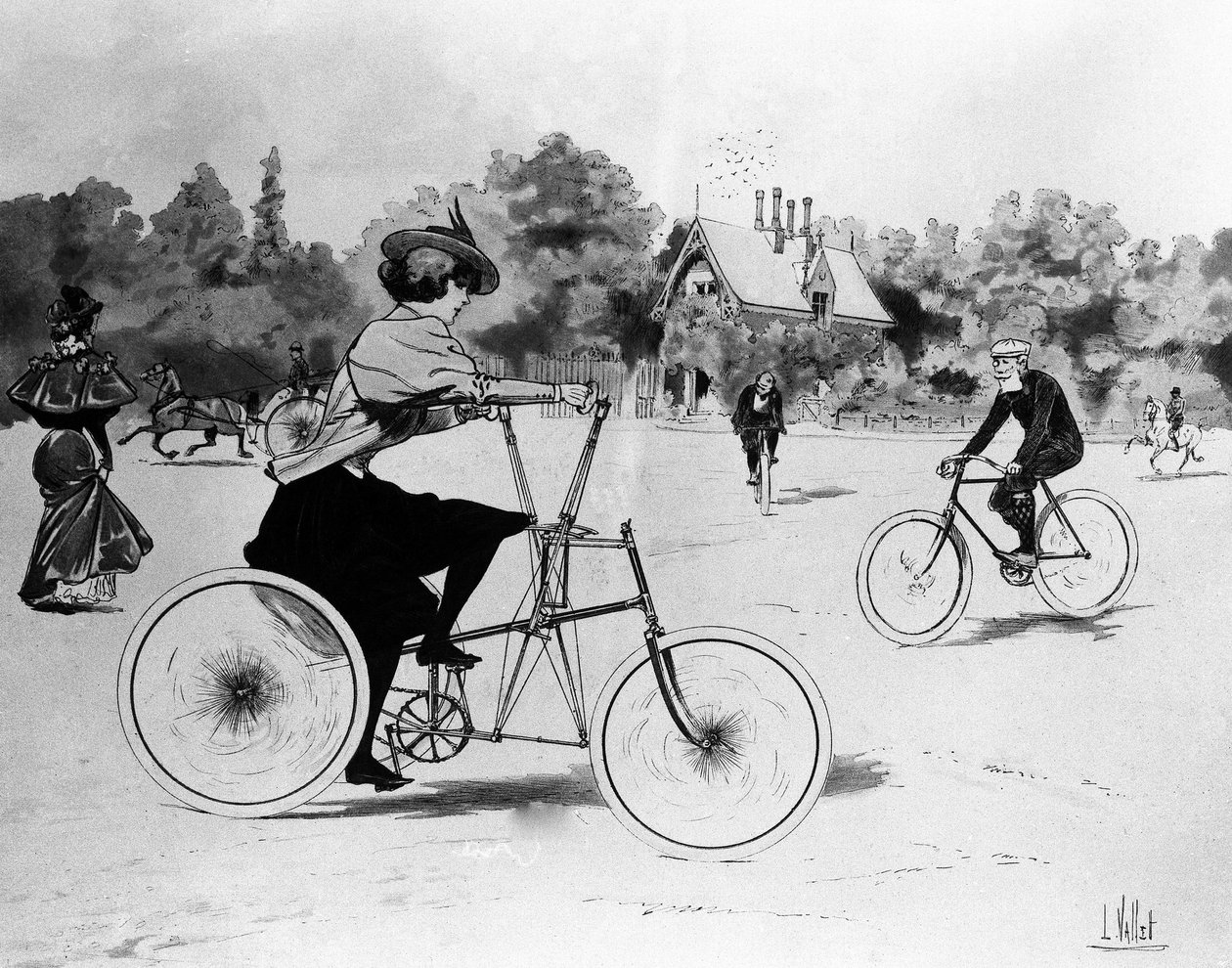 Les Vélocipédistes - af Louis Vallet, Bibl. art deco af Louis Vallet