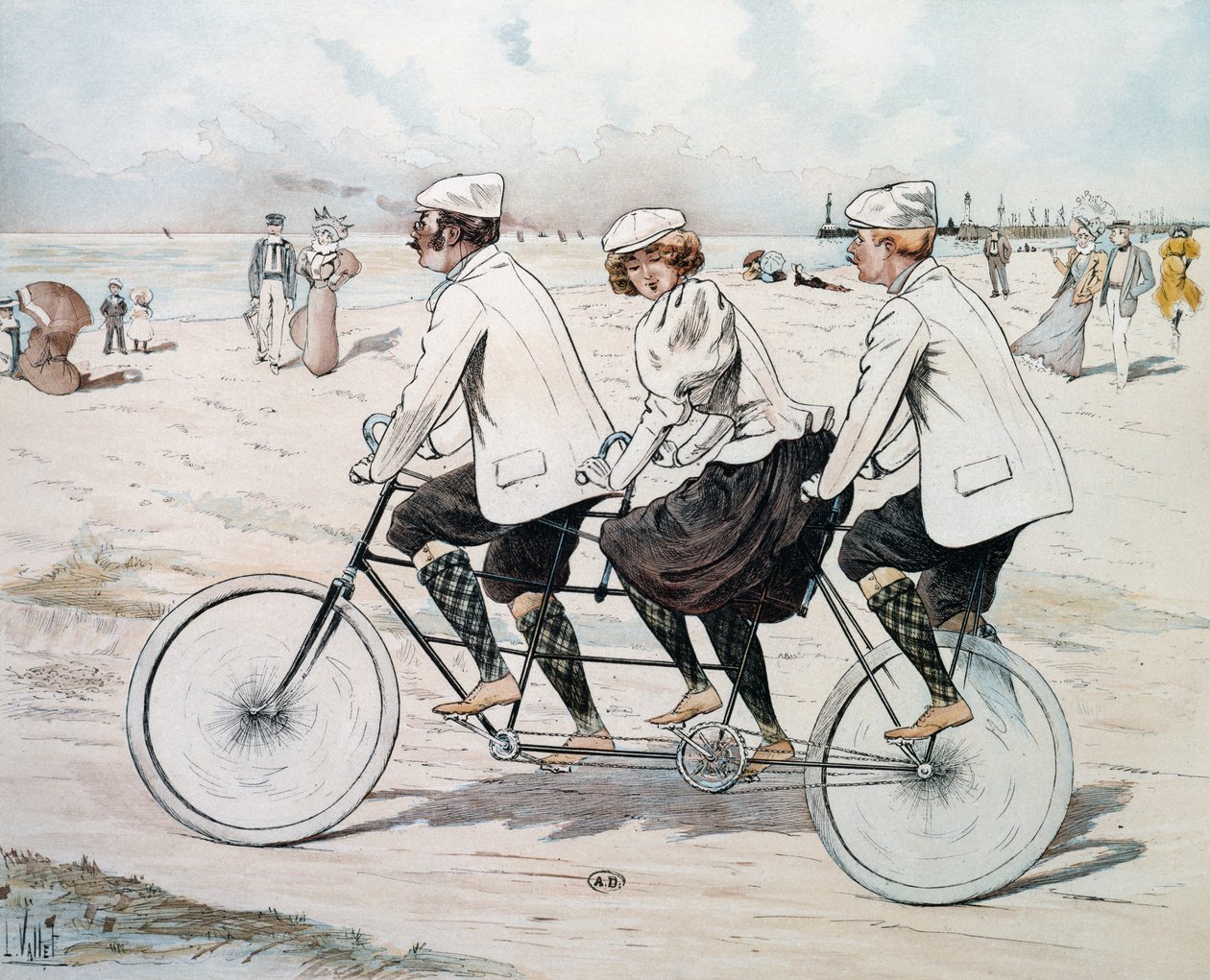 Tre-personers tandem på havnefronten af Louis Vallet