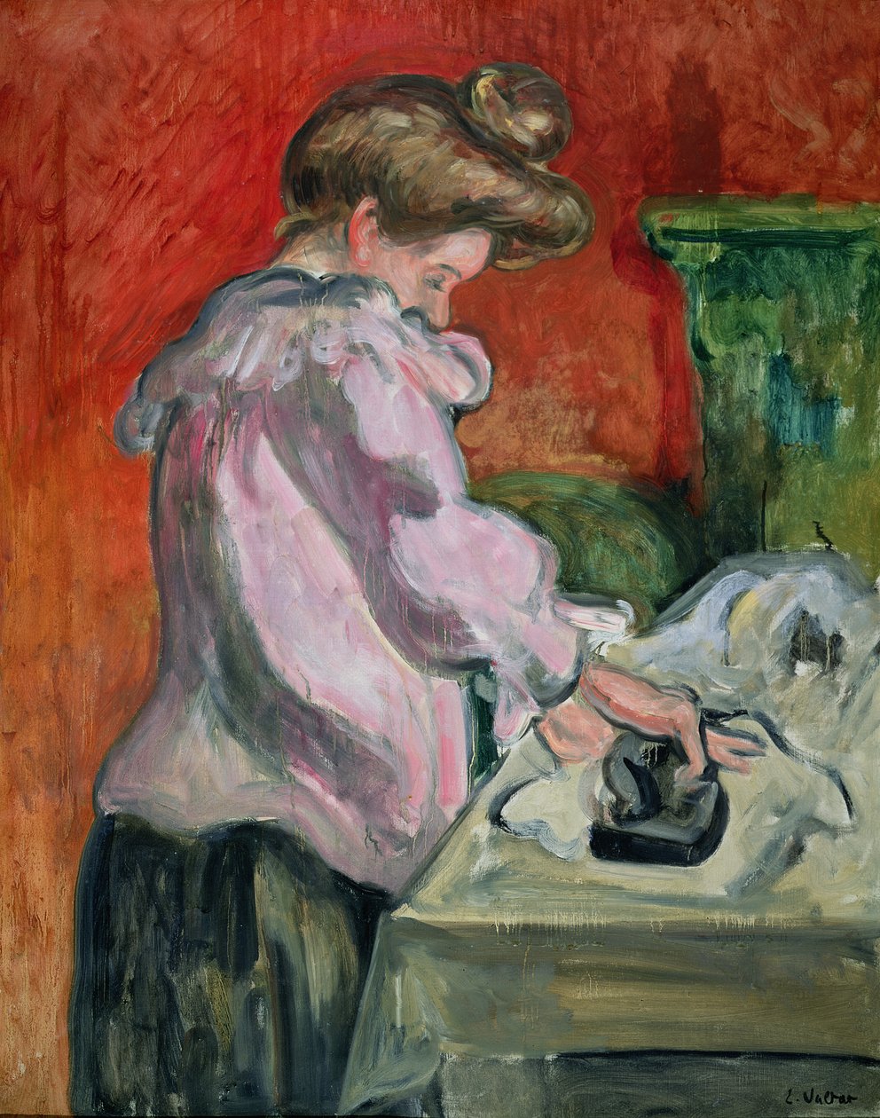 A Woman Ironing (olie på lærred) af Louis Valtat