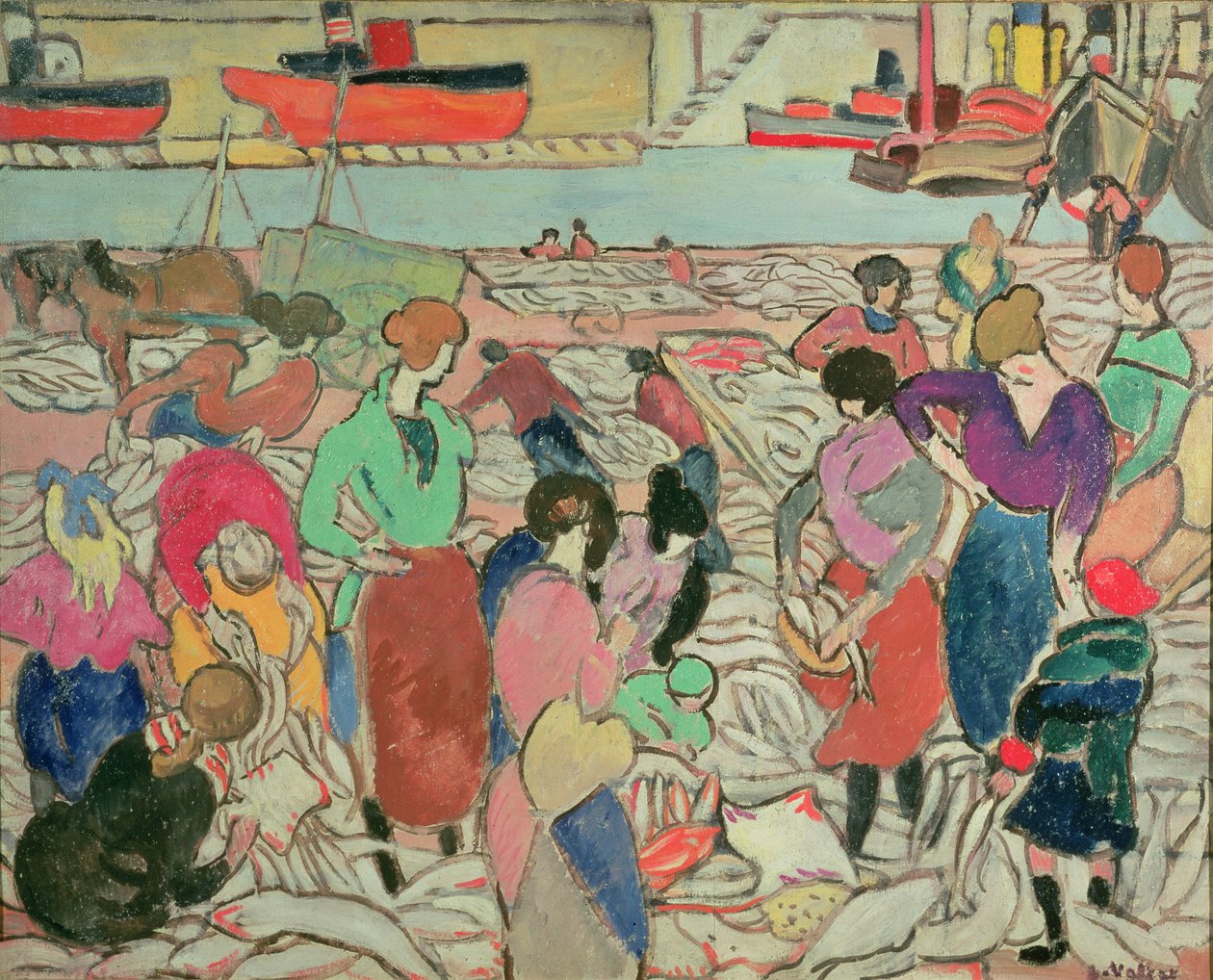 Køber fisk i Boulogne af Louis Valtat