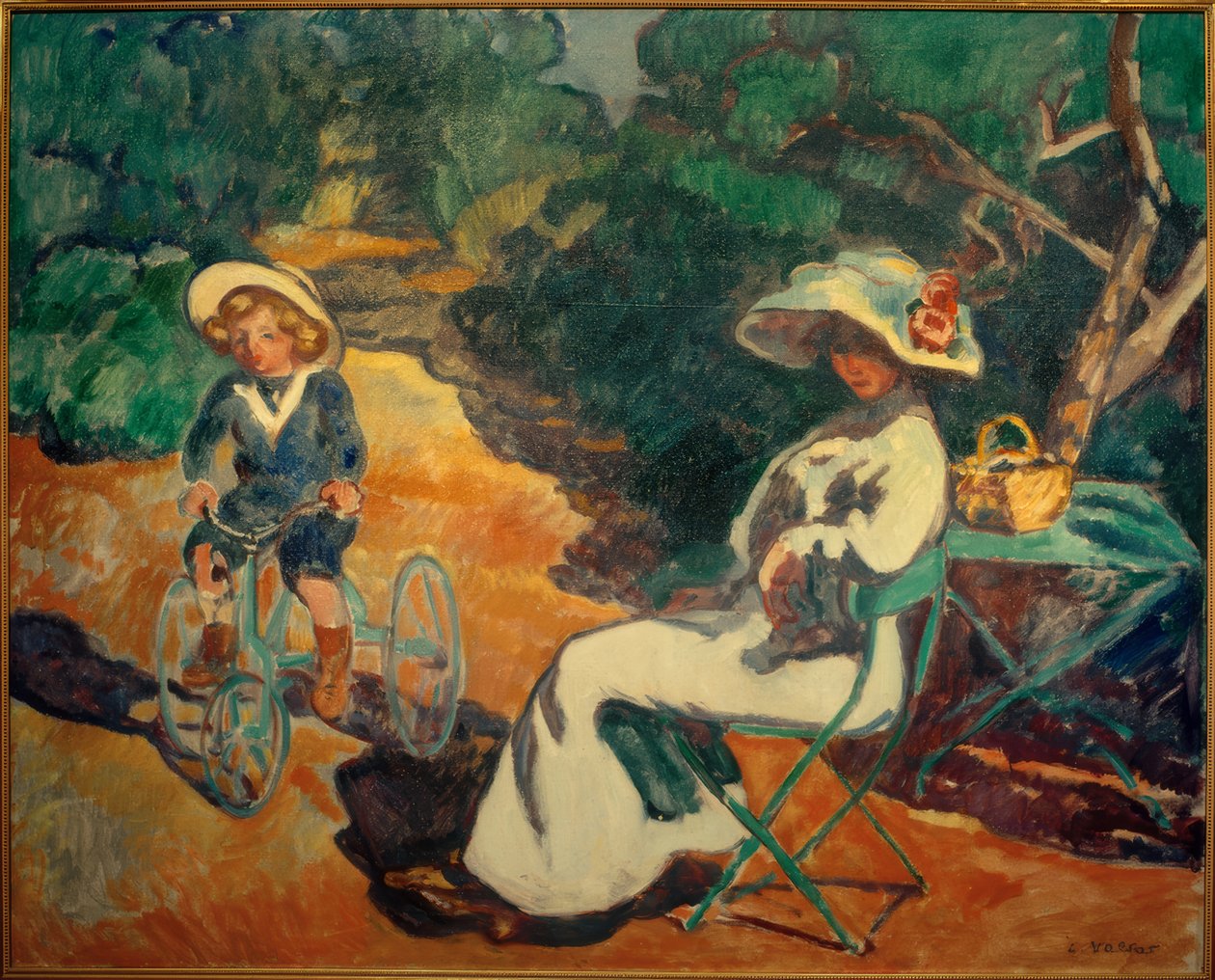Barnet på den trehjulede cykel af Louis Valtat