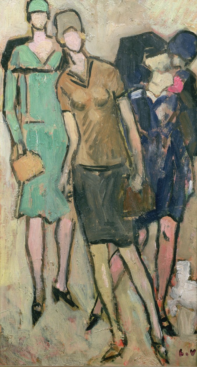 Figur og ung pige i pullover af Louis Valtat