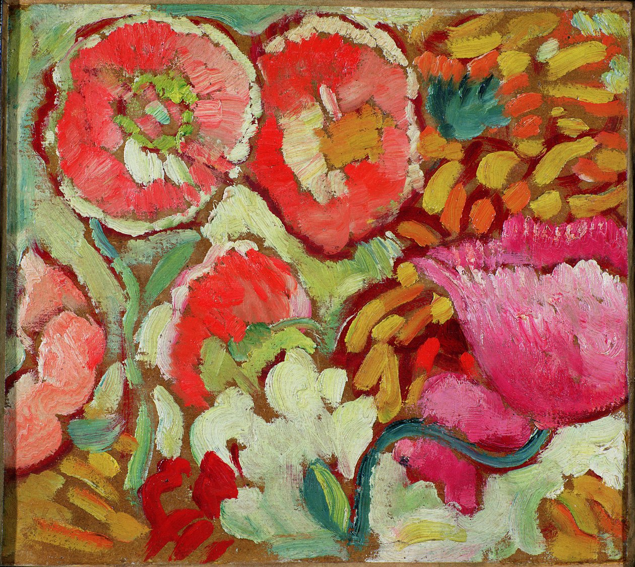 Blomster fra haven i Agay, ca. 1908 (olie på kort) af Louis Valtat
