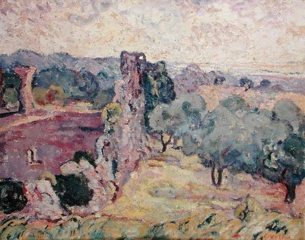 Landskab i Sydfrankrig, ca. 1908 (olie på lærred) af Louis Valtat