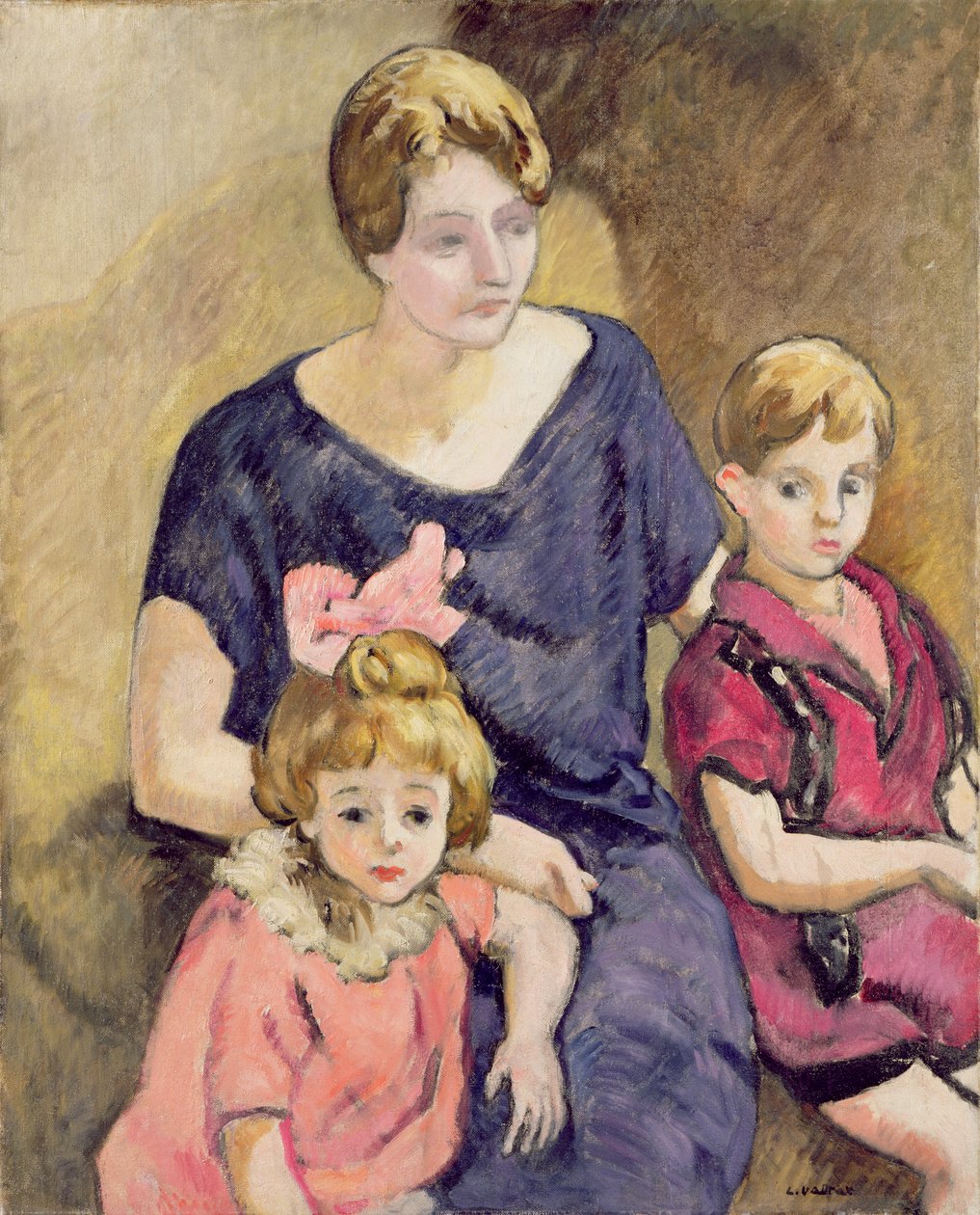 Mor og børn (olie på lærred) af Louis Valtat