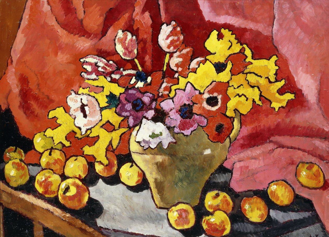 Kande, Anemoner, Tulipaner og Æbler; Kande, anemoner, tulipaner og æbler af Louis Valtat