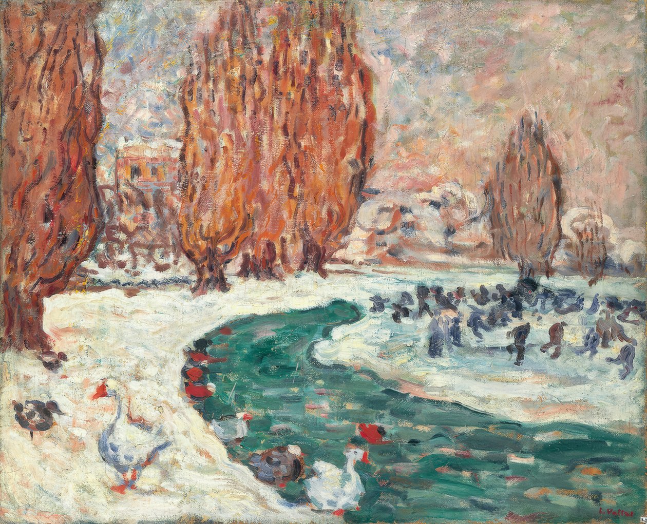 Skøjteløbere om vinteren (haven ved Petit Trianón i Versailles) () af Louis Valtat