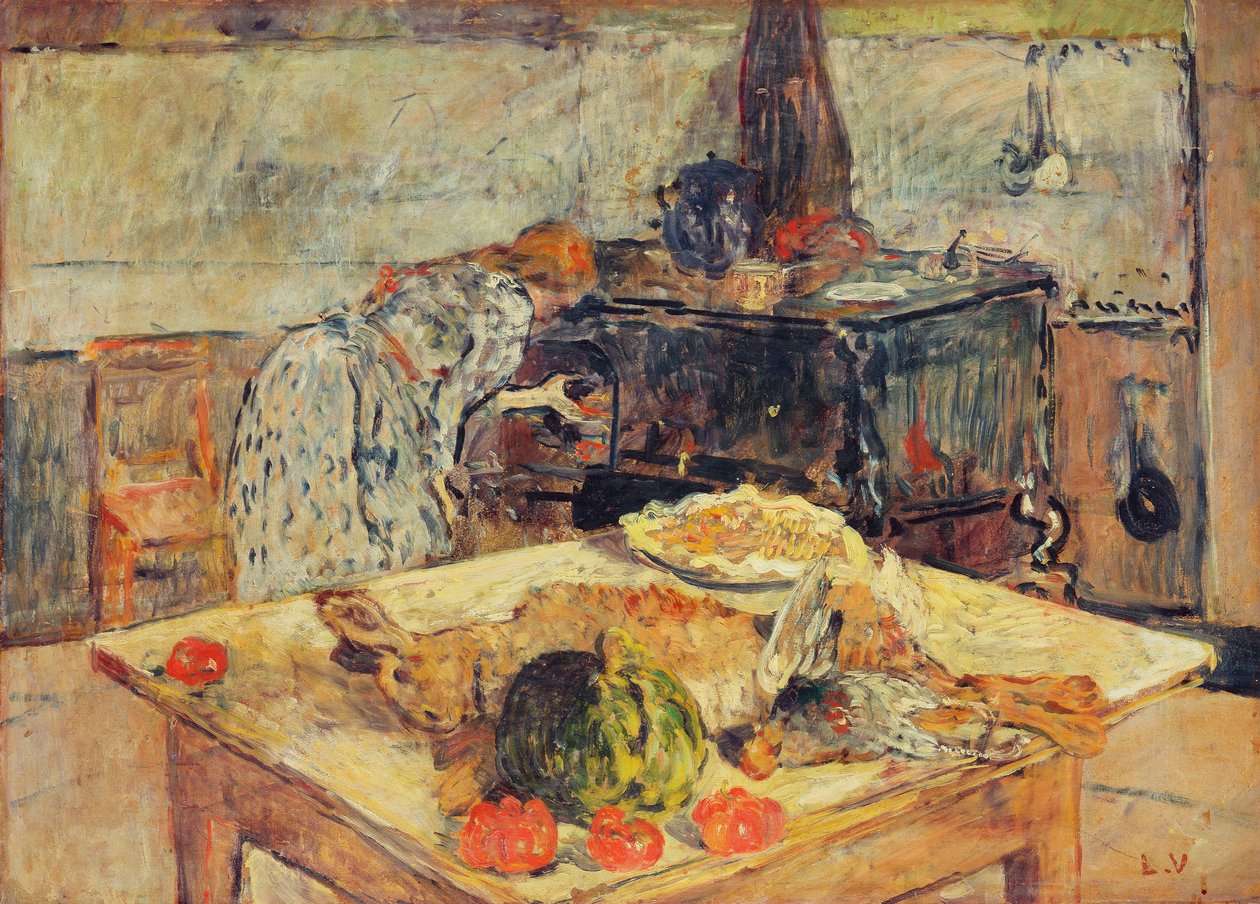 Køkkenet; La cuisine, ca. 1906 (olie på vugget panel) af Louis Valtat