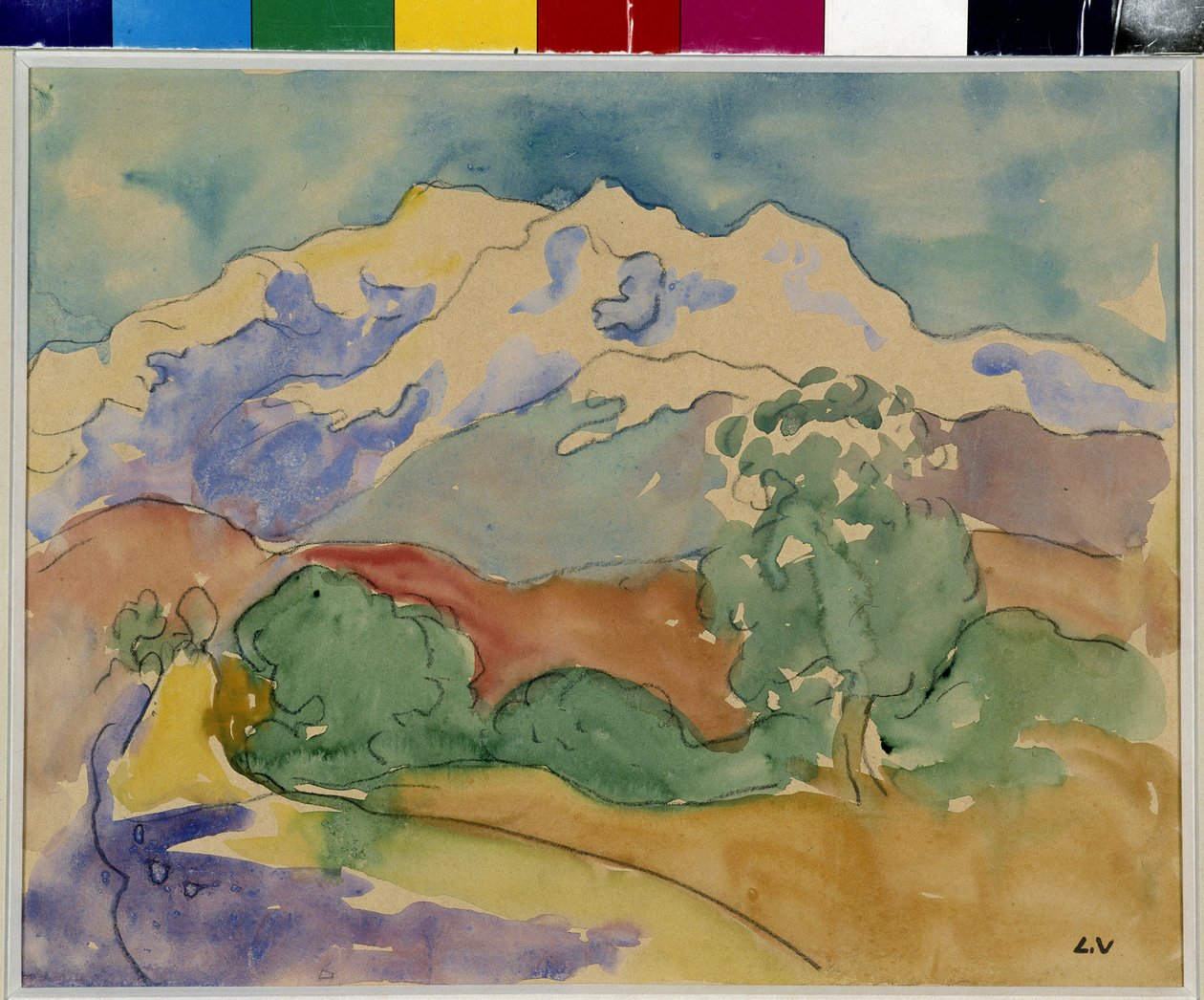 Bjerget Sainte Victoire (akvarel) af Louis Valtat