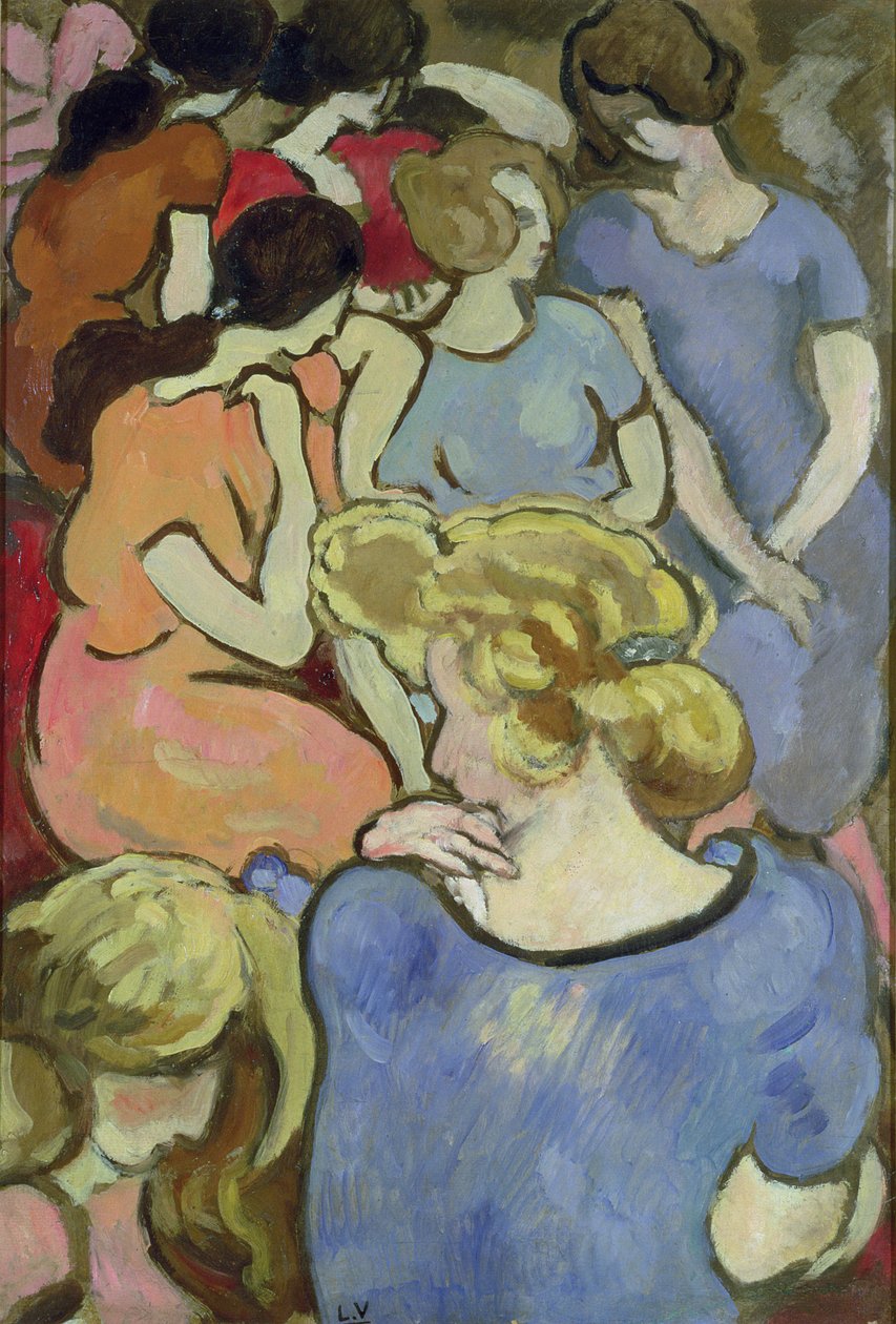 Kvinderne (olie på papir fastgjort på panel) af Louis Valtat