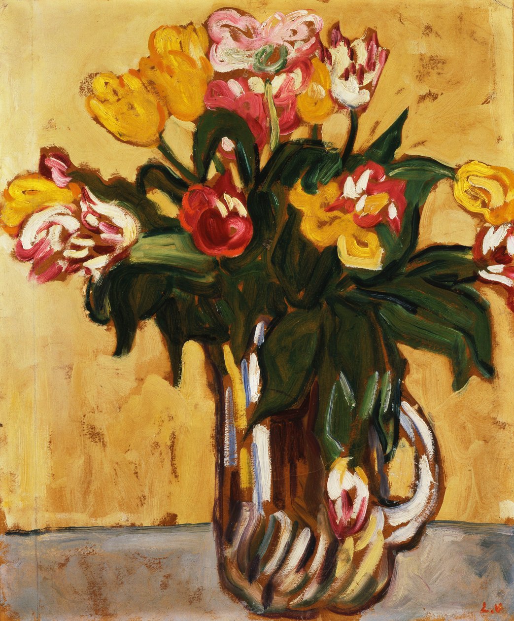 Tulipaner i en glaskande af Louis Valtat