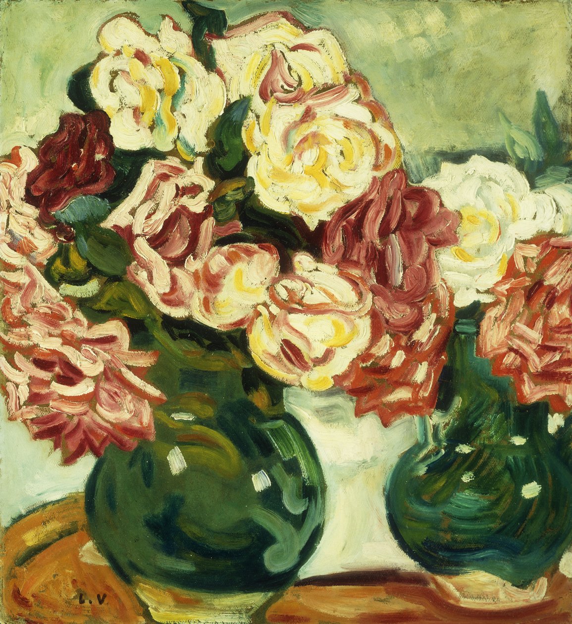 To Vaser med Roser; Deux Vases de Roses af Louis Valtat