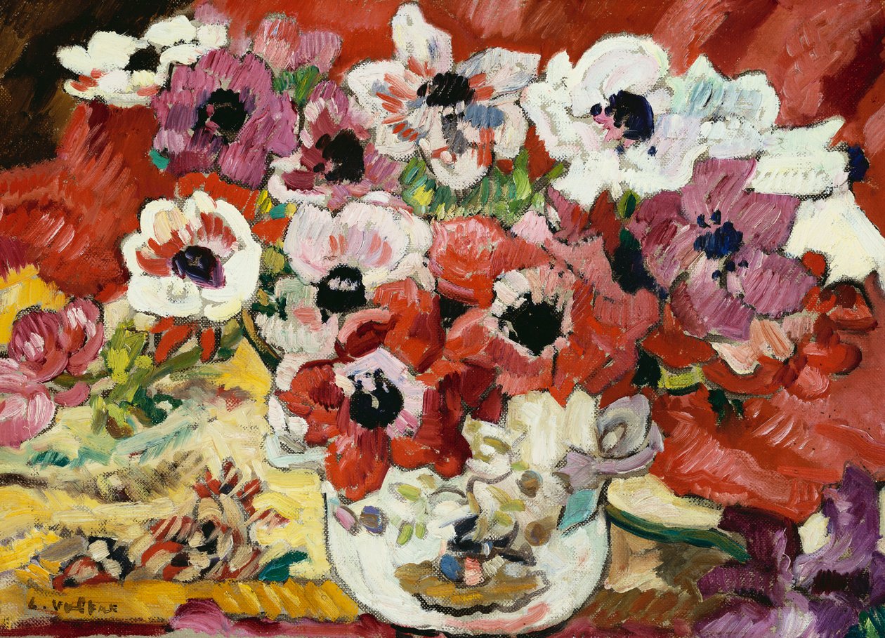 Vase med anemoner (olie på lærred) af Louis Valtat
