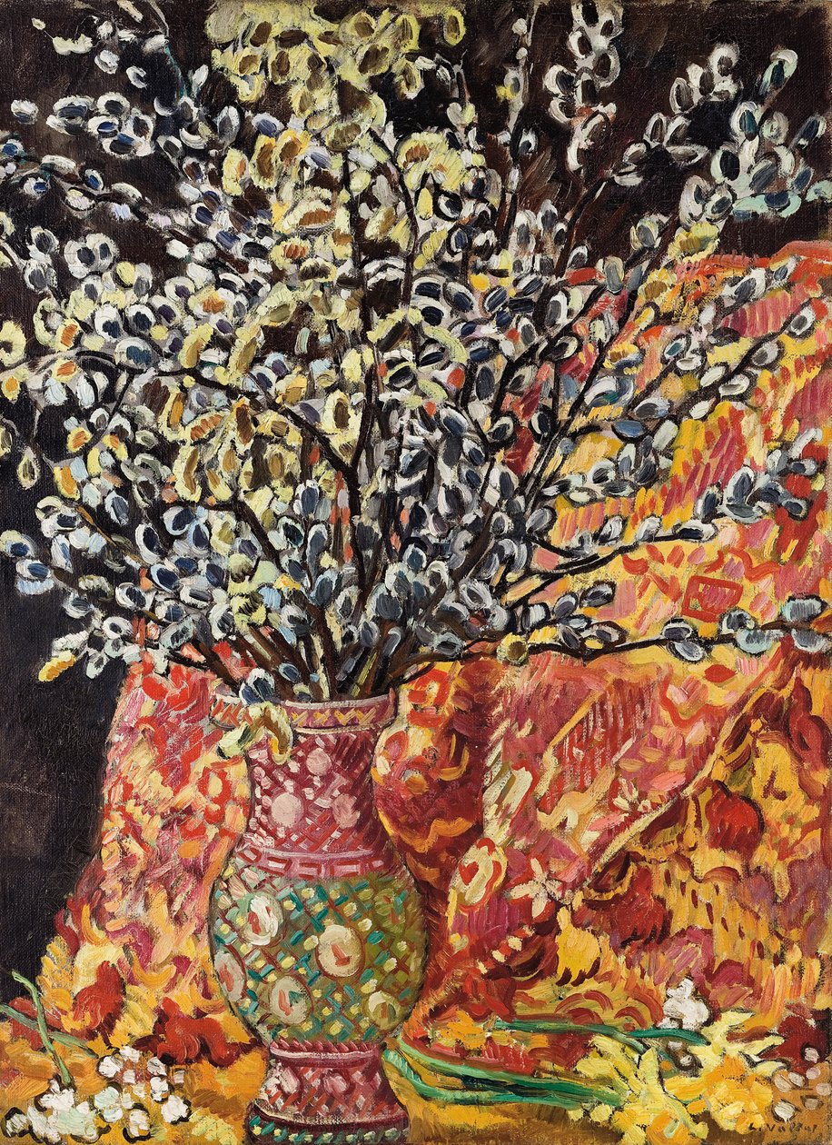 Vase med blomster (olie på lærred) af Louis Valtat