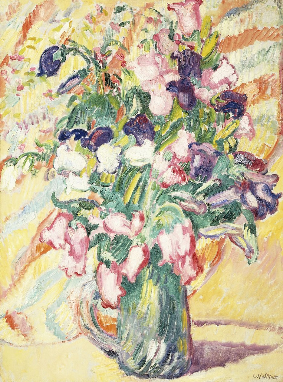 Vase med blomster; Vase med blomster af Louis Valtat