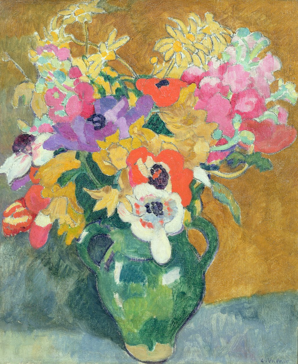 Vase med blomster, ca. 1925 (olie på lærred) af Louis Valtat
