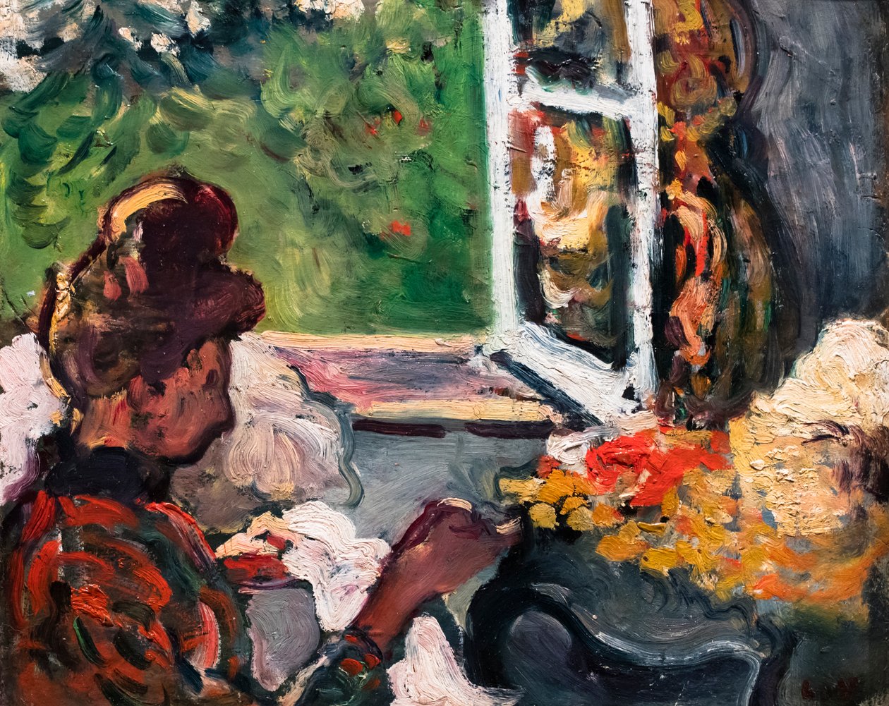Kvinde sidder ved vinduet, detalje, ca. 1903 (olie på karton) af Louis Valtat